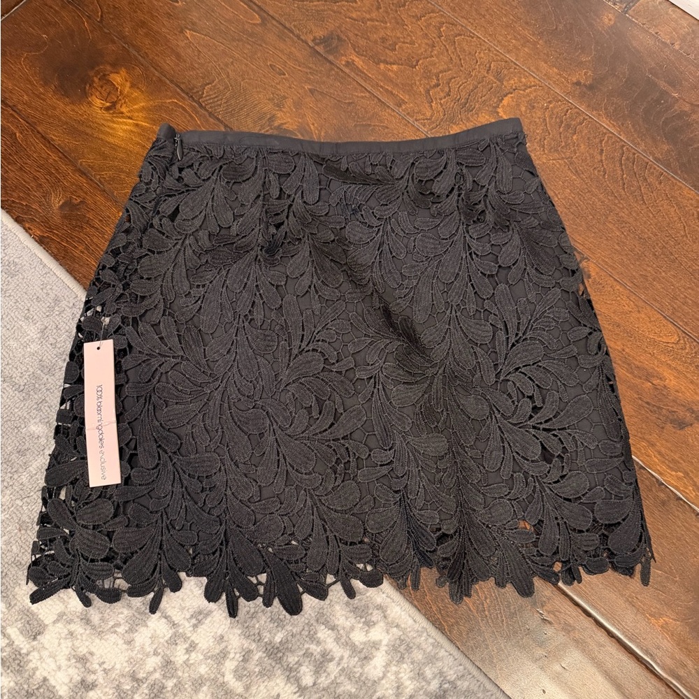 NWT Aqua Black Floral Lace Mini Skirt